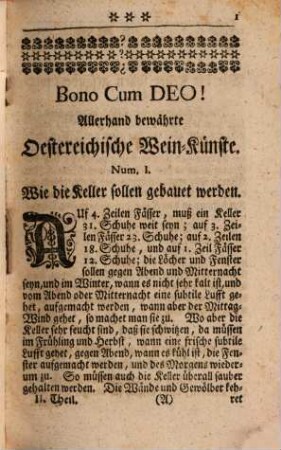 Der Zu allerley guten Geträncken treuhertzig-anweisende wohlerfahrne und Curiose Keller-Meister : aufgeführet In einem gantz neu heraus gegebenen ... und kurtz-verfaßtem, von Wein, Bier, Meth, Brandwein, und Essig handlendem Kunst-Buch, 2. Des Curieusen Nunmehr vollkommenen Keller-Meisters Anderer Theil. In welchem, gleichsam als in einem Supplemento und Ergäntzung des vorhin heraus gegebenen ersten Theils, allerley ersinnliche, sowol gemeine, unbekandte, als frembde und rare Geträncke recht und wohl zu bereiten, angewiesen werden : I. Allerhand schöne und bewährte Wein-Künste ... II. Wie man aus Aepffeln, Birnen, Quitten und andern Früchten gute Möste pressen ... und gut machen solle ... III. Auf vielerley Art gute Methe zu sieden ... IV. Schöne und wohlgegründete Anweisung zum Bier-Bräuen ... V. Auf alle Art und Weise ... guten Brand-Wein zu brennen, [et]c. VI. Allerhand ersinnliche Coffee- Thee- und Chocalaten-Geträncke, [et]c. auf das beste zu bereiten ... auch mit einem ordentlichen Register versehen