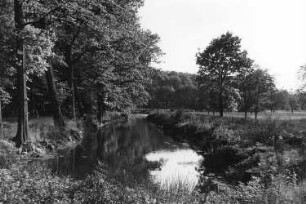 Ruhland-Arnsdorf. Hoffmannmühle, ehem. Schneidemühle, Fachwerkgiebel