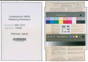 Entnazifizierung Jakob Wermes , geb. 23.03.1901 (Kaufmann)