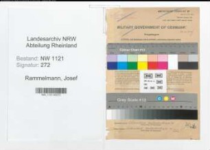 Entnazifizierung Josef Rammelmann , geb. 04.06.1894 (Kunstgewerbler)