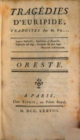 Les Tragoedies d'Euripide