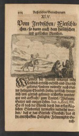 XLV. Vom Irrdischen/ Fleischlichen/ so dann auch dem him[m]lischen und geistlichen Menschen.