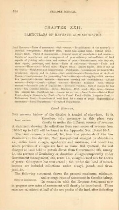 Chapter XXII. Particulars of revenue administration