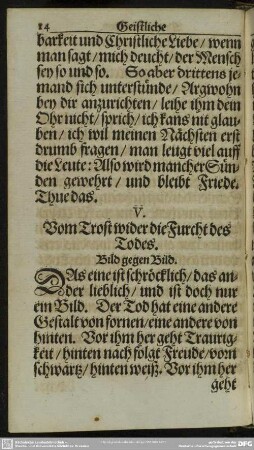 V. Vom Trost wider die Furcht des Todes