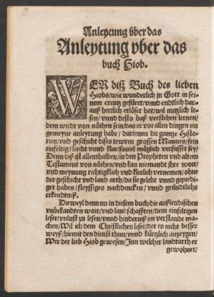 Anleytung uber das buch Hiob.