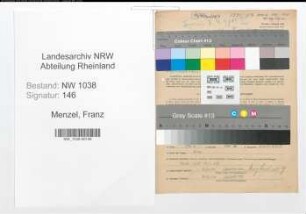 Entnazifizierung Franz Menzel , geb. 13.03.1904 (Baufuehrer)