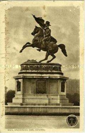 Erzherzog Carl-Denkmal in Wien, Postkarte des Deutschen Schulvereins Nr.205