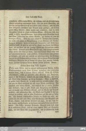 Gebet über das VIII. Capitel.