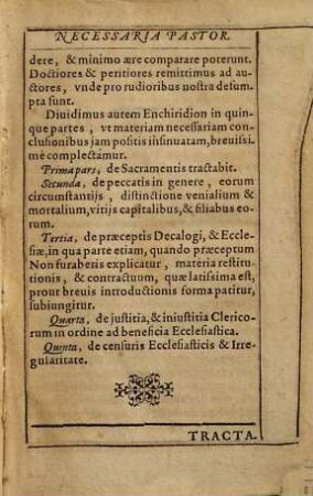 Enchiridion Theologiæ Pastoralis Et Doctrinæ Necessariæ Sacerdotibvs Cvram animarum administrantibus