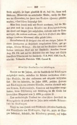 2. Römische Denkmäler bei Rückingen.
