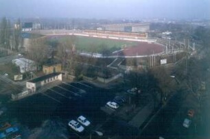 Dresden-Friedrichstadt. Blick von der ehem. Zigarettenfabrik "Yenidze" über das Heinz-Steyer-Stadion