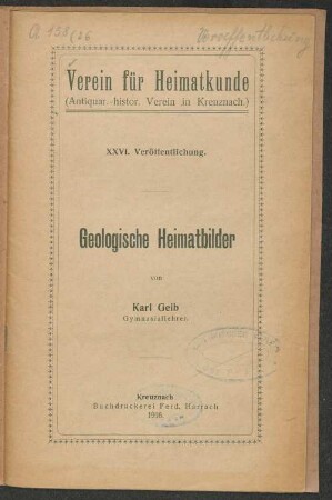 Geologische Heimatbilder