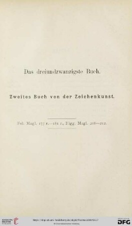 Das dreiundzwanzigste Buch: Zweites Buch von der Zeichenkunst