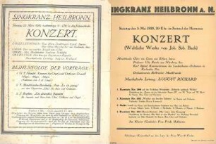 Programmblätter für Konzerte des Singkranzes