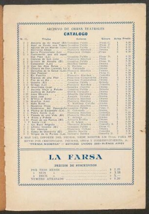 Catálogo : Archivo de obras teatrales