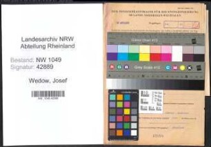 Entnazifizierung Josef Wedow , geb. 07.03.1912 (Lehrer)