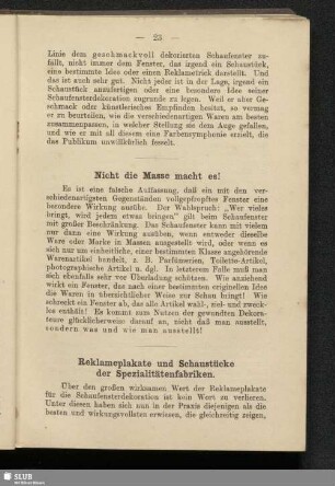 Reklameplakate und Schaustücke der Spezialitätenfabriken