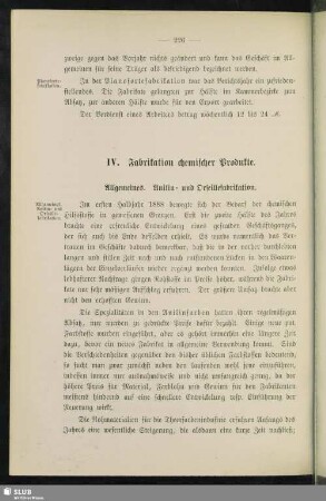 IV. Fabrikation chemischer Produkte