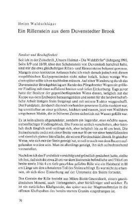 Ein Rillenstein aus dem Duvenstedter Brook