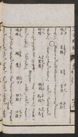 Cecike i hacin = Biljuuqai-yin jüil [Bilzuuqai jiv jujil] = 雀類