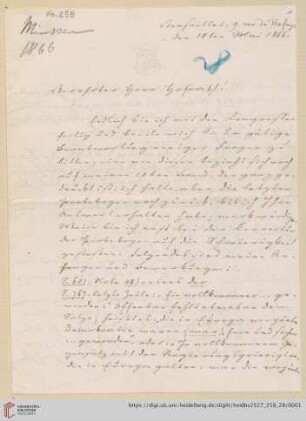 Brief von Johann Friedrich Minssen an Georg Gottfried Gervinus