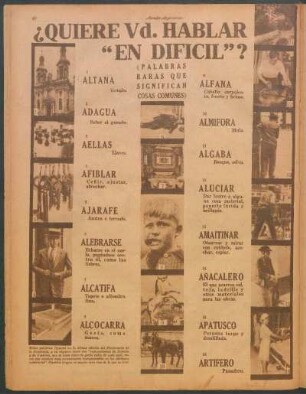 ¿Quiere Vd. hablar "En Difícil"? [Fotografías] : (Palabras raras que significan cosas comunes)