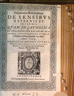 Disp. philos. de sensibus externis et internis