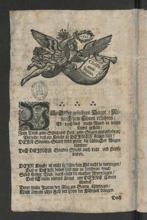[Allerunterthänigst-Frolockender und Glückwünschender Zuruff An dem hohen Salb- und Crönungs-Tage Des ... Herrn Christian des Sechsten / ... ]