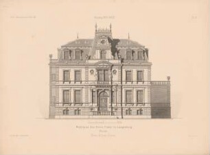 Wohnhaus des Herrn Conze, Langenberg: Ansicht (aus: Architektonisches Skizzenbuch, H.120/3, 1873)