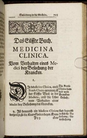 Das Eilffte Buch. Medicina Clinica.