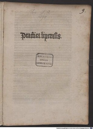 Practica Lipsensis : mit Widmungsbrief an Friedrich III., Kurfürst von Sachsen, Leipzig 19.11.1487