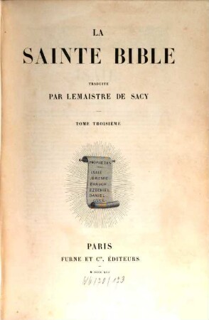 La Sainte Bible : Traduite par Lemaistre de Sacy, 3