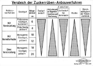 Vergleich der Zuckerrüben-Anbauverfahren