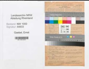 Entnazifizierung Ernst Gaebel, geb. 21.12.1919 (Zeichner)