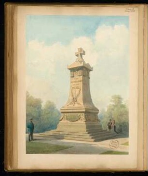 Gefallenendenkmal, Stendal Monatskonkurrenz März 1875: Perspektivische Ansicht