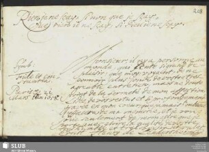 Bl. 208r: Ernst Heinrich von Lendersheim. Paris, 1658.