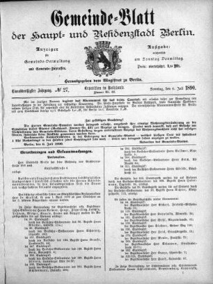 1890,27: No. 27, 6. Juli 1890
