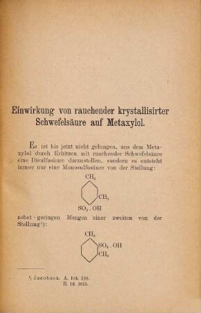 Ueber eine Metaxylol-Disulfosäure und einige Derivate
