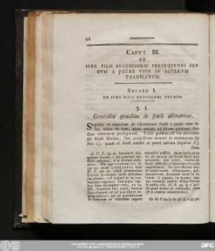 Sectio I. De Iure Filii Revocandi Feudum.