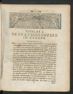 Titulus I. De Statibus Imperii In Genere.