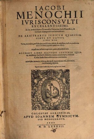 De arbitrariis Iudicum Quaestionibus et causis libri duo