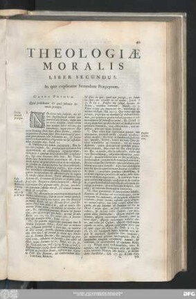 Liber Secundus. In quo explicatur Secundum Praeçeptum.