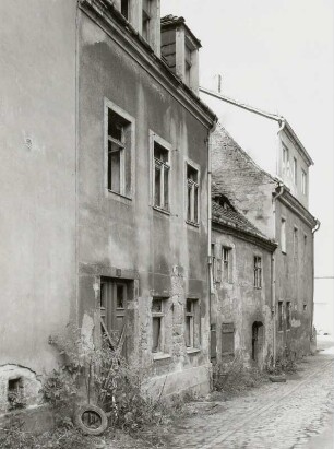 Pirna-Altstadt. Wohnhäuser (19. Jahrhundert, 18. Jahrhundert). Straßenansicht