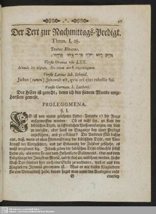 Der Text zur Nachmittags-Predigt
