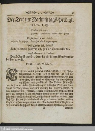 Der Text zur Nachmittags-Predigt