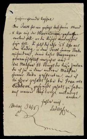 Brief von Ludwig Emil Grimm an Charlotte Amalie Grimm