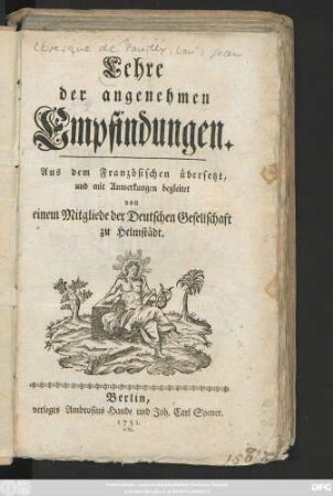 Lehre der angenehmen Empfindungen
