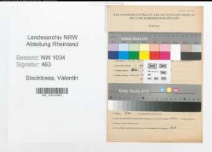 Entnazifizierung Valentin Stocklossa , geb. 13.02.1914 (Stabsfeldwebel)