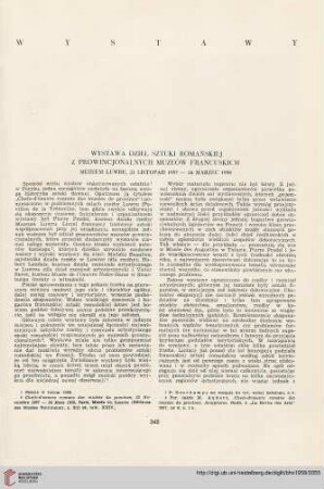 20: Wystawa dzieł sztuki romańskiej z prowincjonalnych muzeów francuskich : Muzeum Luwru, 22 listopad 1957 - 24 marzec 1958