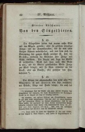 Vierter Abschnitt. Von den Säugethieren